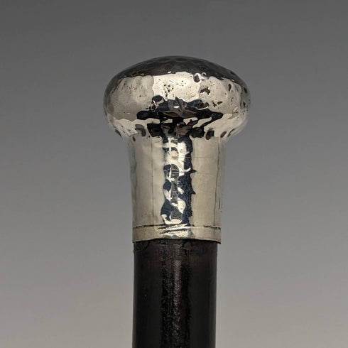 1920年頃 英国アンティーク 紳士用ステッキ 杖 純銀製 丸ハンドル 87cm